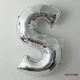 S Harfi Gümüş Renkli Büyük Boy Folyo Balon 90 Cm
