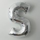 S Harfi Gümüş Renkli Büyük Boy Folyo Balon 90 Cm