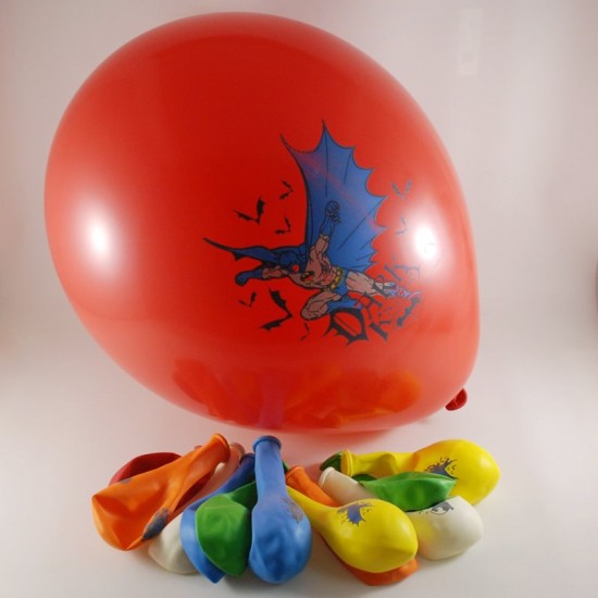 Batman Resimli Renkli 12 li Balon Seti