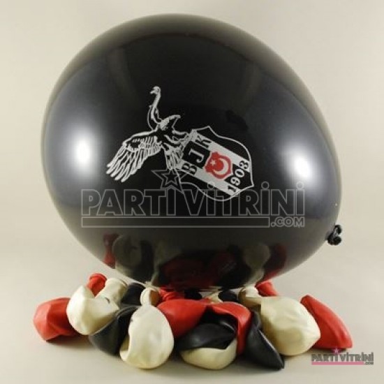 Beşiktaş Taraftar Logolu Renkli 12 li Balon Seti