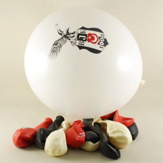 Beşiktaş Taraftar Logolu Renkli 12 li Balon Seti