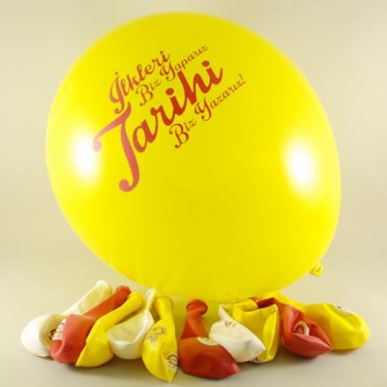 Galatasaray Taraftar Logolu Renkli 12 li Balon Seti