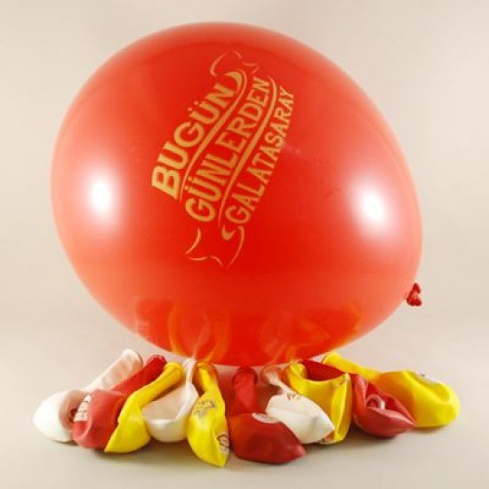 Galatasaray Taraftar Logolu Renkli 12 li Balon Seti