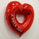 I Love You Ortası Açık Kalp Folyo Balon 80X75 cm