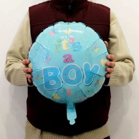 It's a Boy Mavi Yuvarlak Folyo Balon 18"