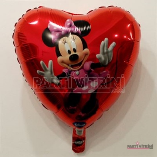 Minnie Mouse Kalp Folyo Balon 18"