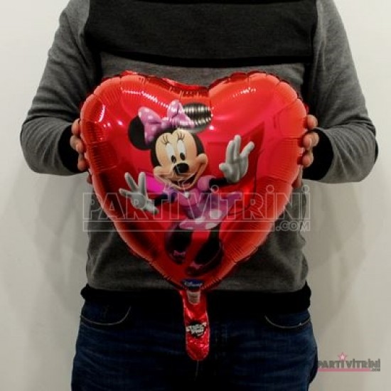 Minnie Mouse Kalp Folyo Balon 18"