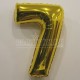 7 Yedi Rakamlı Altın Renkli Büyük Folyo Balon 62 Cm
