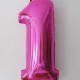 1 Bir Rakamlı Pembe Renkli Büyük Folyo Balon 90 Cm