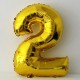 2 İki Rakamlı Altın Renkli Büyük Folyo Balon 62 Cm