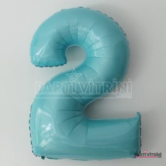 2 İki Rakamlı Bebek Mavi Renkli Büyük Folyo Balon 90 Cm