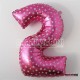 2 İki Rakamlı Kalpli Pembe Dev Folyo Balon 100 Cm