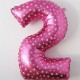 2 İki Rakamlı Kalpli Pembe Dev Folyo Balon 100 Cm