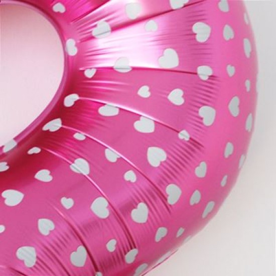 2 İki Rakamlı Kalpli Pembe Dev Folyo Balon 100 Cm