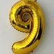9 Dokuz Rakamlı Altın Renkli Büyük Folyo Balon 62 Cm