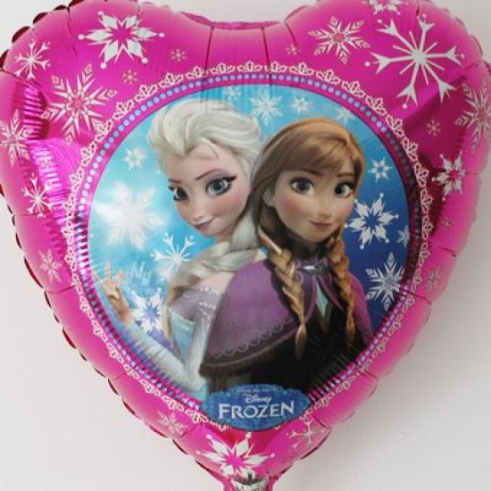 Frozen Prenses Elsa Ve Anna Kalp Folyo Balon 18"