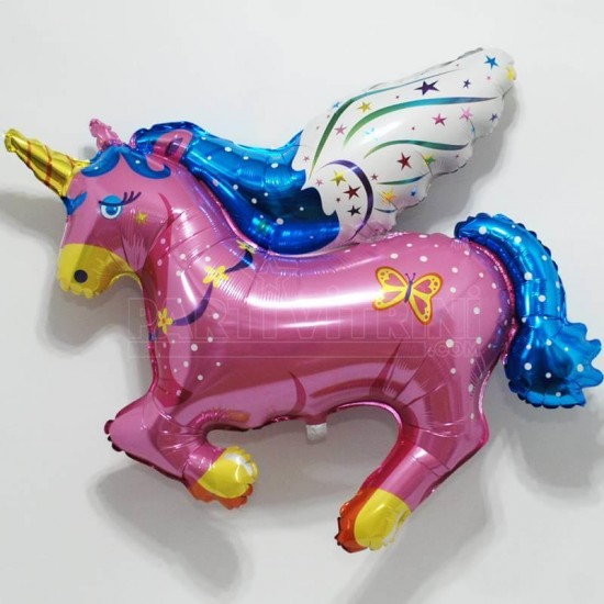 Unicorn At Tek Boynuzlu At Figürlü Folyo Balon 120 Cm