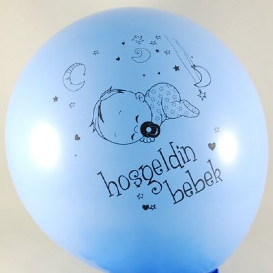 Hoşgeldin Bebek Mavi 12 li Balon Seti
