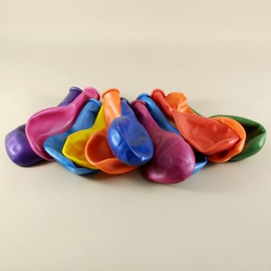 Karışık Renkli Metalik 12 li Balon Seti