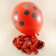 Kırmızı Üzerine Siyah Puantiyeli 12 li Balon Seti