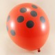 Kırmızı Üzerine Siyah Puantiyeli 12 li Balon Seti