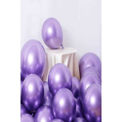 Mor Renk Krom Parlak Balon 16 İnç 6 Adet