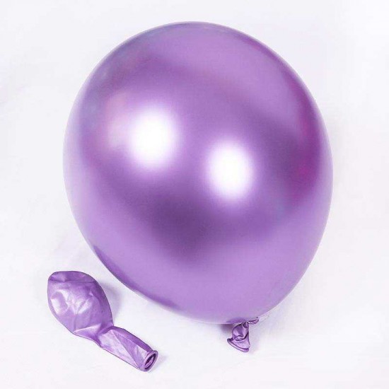 Mor Renk Krom Parlak Balon 16 İnç 6 Adet