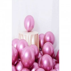 Pembe Renk Krom Parlak Balon 16 İnç 6 Adet