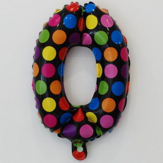 Rakam Balon Rengarenk Puantiyeli Folyo Balon 35 cm