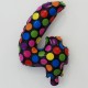 Rakam Balon Rengarenk Puantiyeli Folyo Balon 35 cm
