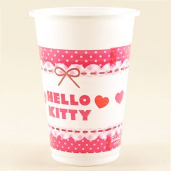 Hello Kitty Temalı Pembe Orjinal Lisanslı Plastik Bardak 8 Adet