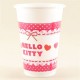 Hello Kitty Temalı Pembe Orjinal Lisanslı Plastik Bardak 8 Adet