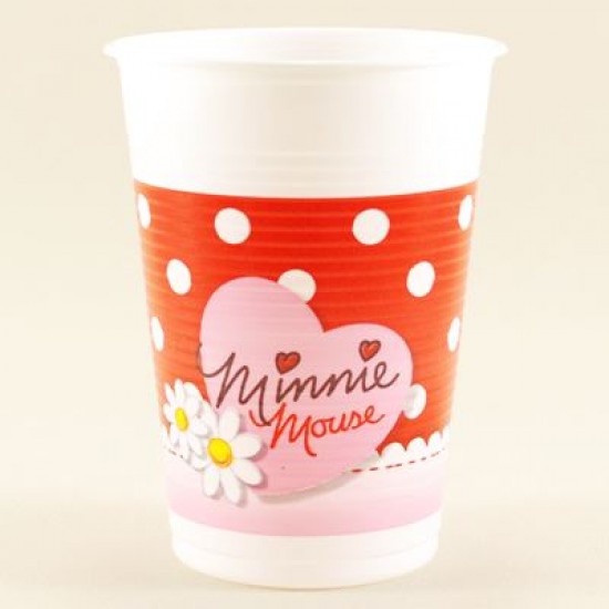 Minnie Mouse Temalı Orjinal Lisanslı Plastik Bardak 8 Adet
