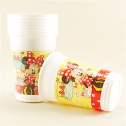 Minnie Ve Cupcake Temalı Orjinal Lisanslı Plastik Bardak 8 Adet