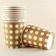 Altın Renk Üzerine Beyaz Puantiyeli Kağıt Bardaklar