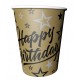 Gold Yıldızlı Happy Birthday Kağıt Bardaklar 8 Adet Gold Yıldızlı Happy Birthday Kağıt Bardaklar 8 Adet