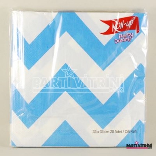 Mavi Zigzag Desenli Peçete