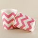 Pembe Zigzag Desenli Kağıt Bardaklar