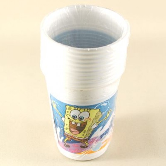 Sünger Bob Temalı Orjinal Lisanslı Plastik Bardak 10 Adet