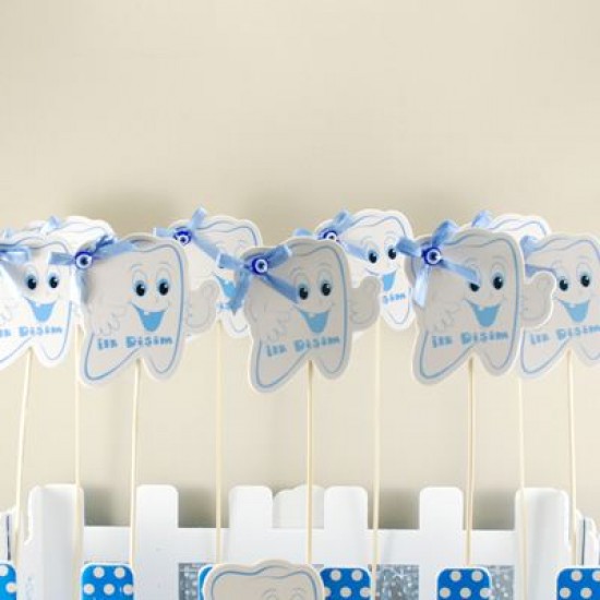 İlk Dişim Mavi Bebek Şekeri Çubuğu 12 Adet