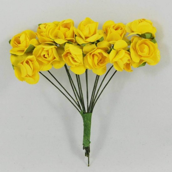 Renkli Kağıt Çiçekler Mini Boy 12 li