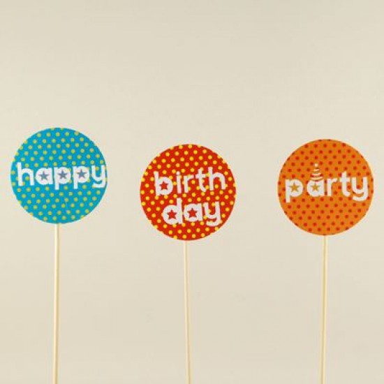 1. Yaş Renkli Dev Kek Ve Pasta Kürdan Seti