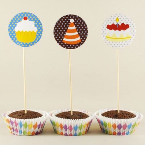 1. Yaş Renkli Dev Kek Ve Pasta Kürdan Seti