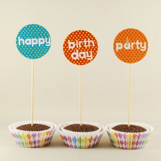 1. Yaş Renkli Dev Kek Ve Pasta Kürdan Seti