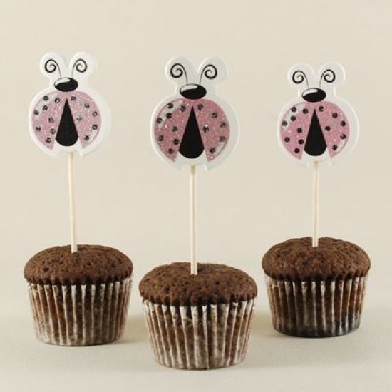 Pembe Uğur Böceği Figürlü Kürdan Seti 10 Adet