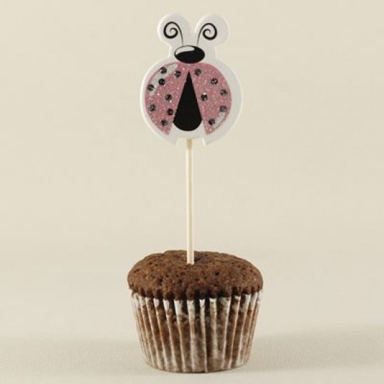 Pembe Uğur Böceği Figürlü Kürdan Seti 10 Adet