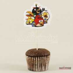 Angry Birds Figürlü Simli Kürdan Seti 10 Adet