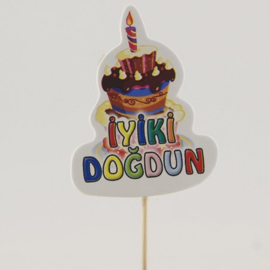 İyiki Doğdun Pembe Simli Kürdan Seti 10 Adet