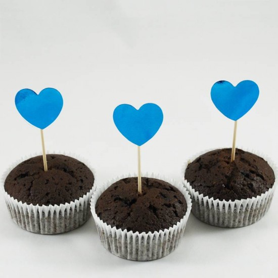 Mavi Kalpli Metalize Kürdan Seti 15 Adet