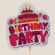 Birthday Party Pembe Pasta Figürlü Kürdan Seti 10 Adet
